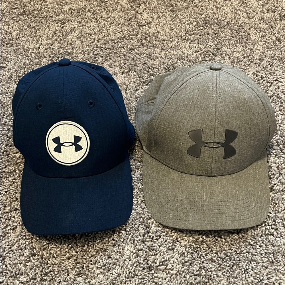 Under Armour Dark Blue and Light Gray Caps M/L